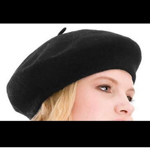Kangol black angobasque beret, 100% wool, main image 4